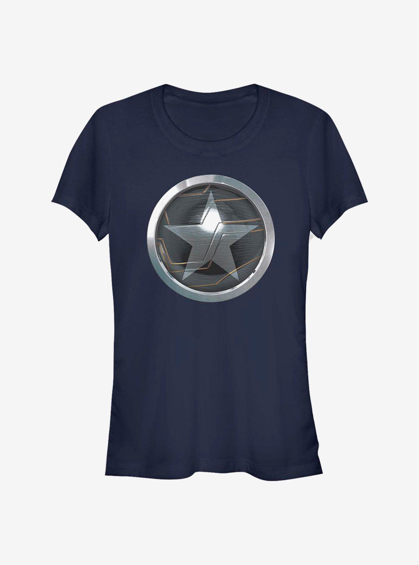 Marvel The Falcon And The Winter Soldier Logo Girls T-Shirt, NAVY, hi-res