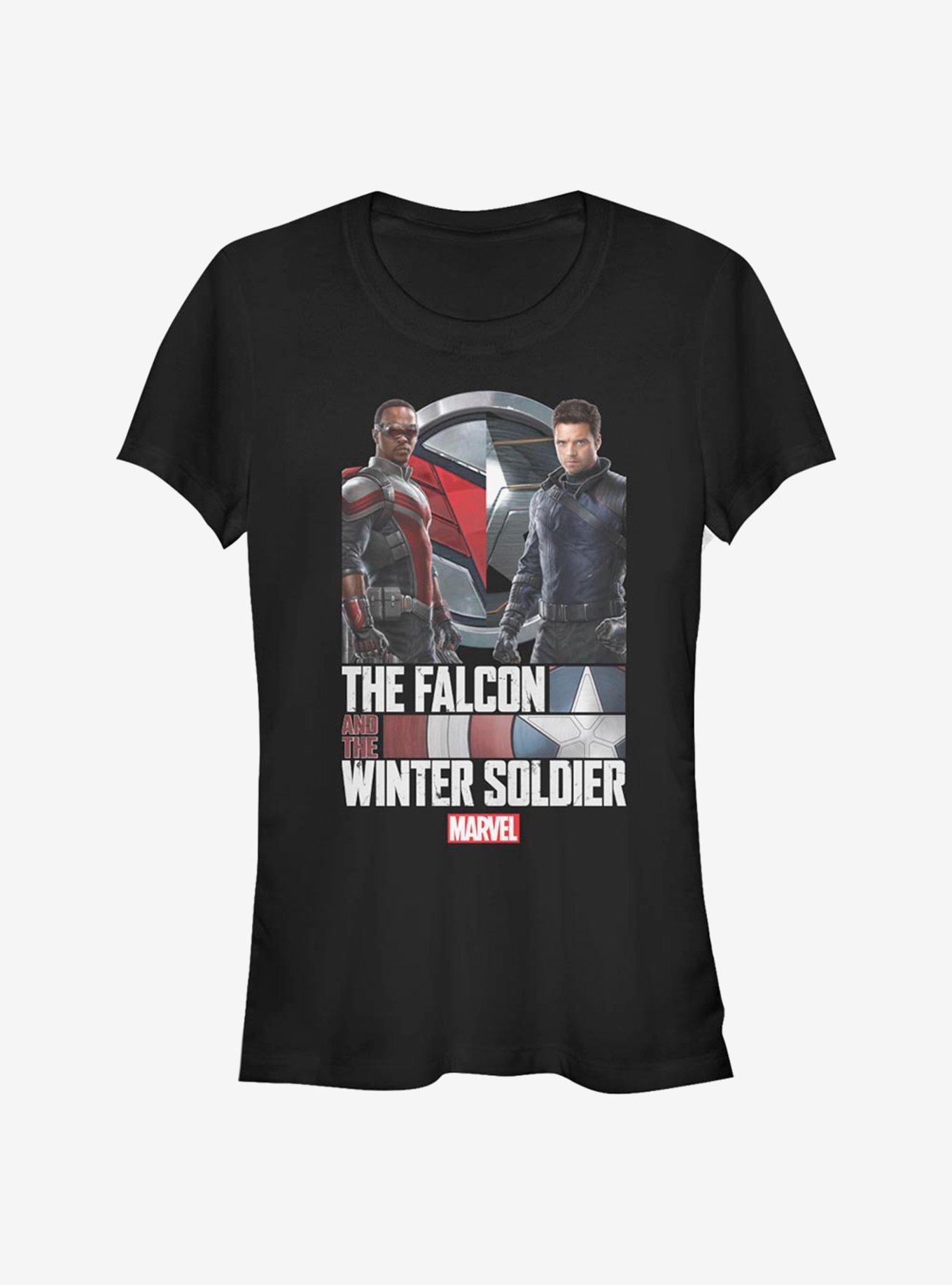 Marvel The Falcon And The Winter Soldier Photo Real Girls T-Shirt, BLACK, hi-res