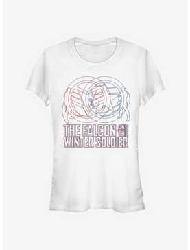 Marvel The Falcon And The Winter Soldier Red Blue Wireframe Girls T-Shirt, , hi-res