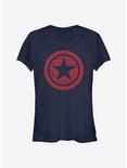 Marvel The Falcon And The Winter Soldier Red Shield Girls T-Shirt, NAVY, hi-res