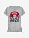 Marvel The Falcon And The Winter Soldier Shield Sun Girls T-Shirt, ATH HTR, hi-res