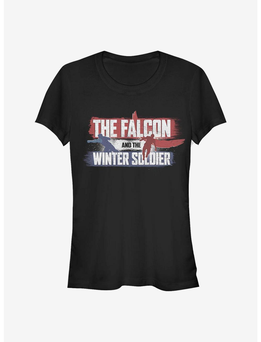 Marvel The Falcon And The Winter Soldier Spray Paint Girls T-Shirt, BLACK, hi-res