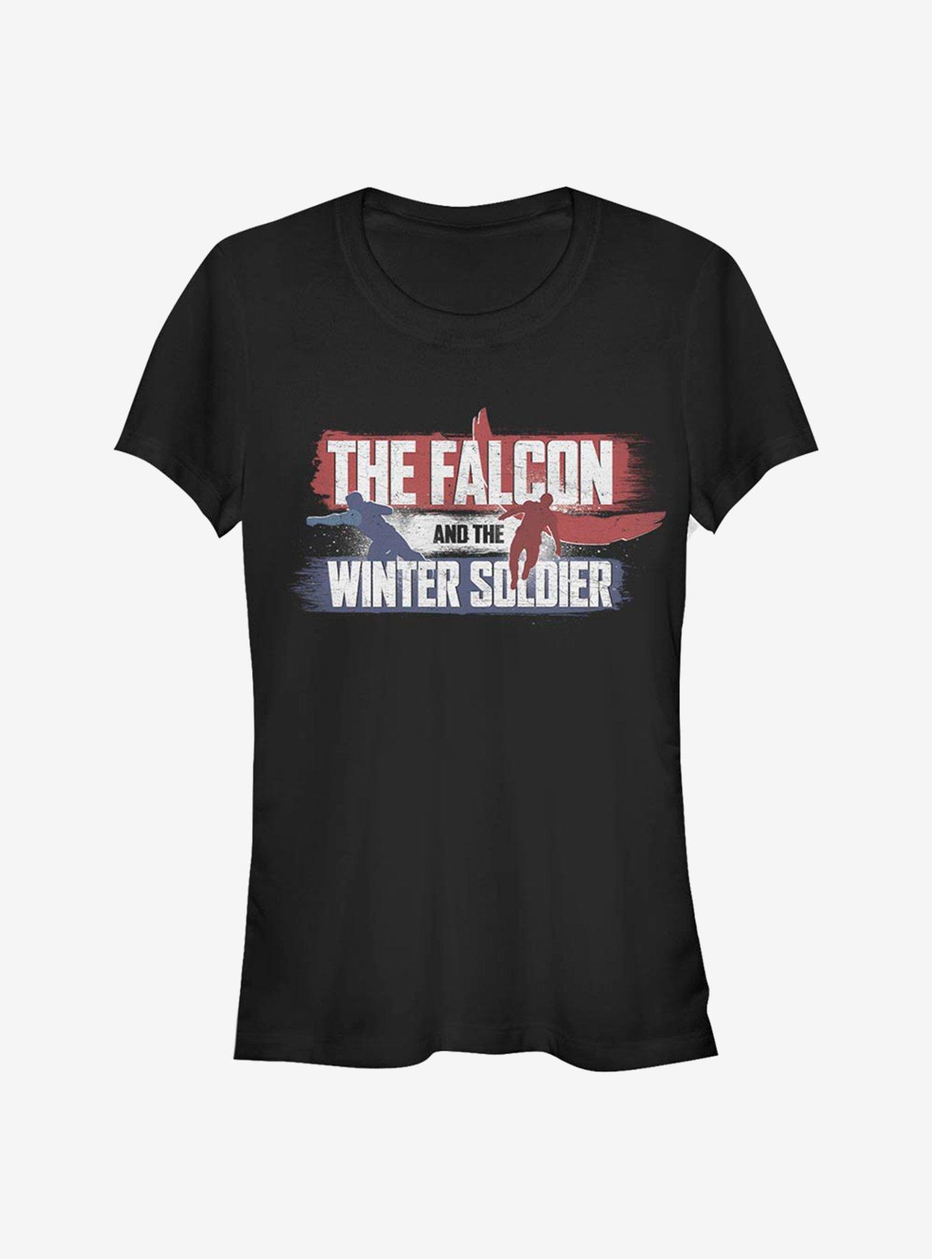 Marvel The Falcon And The Winter Soldier Spray Paint Girls T-Shirt, BLACK, hi-res