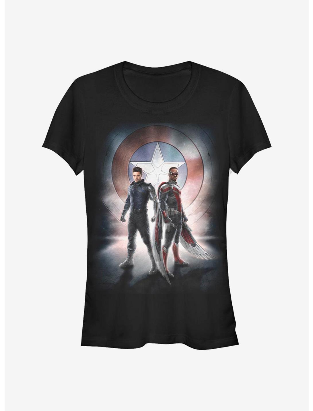 Marvel The Falcon And The Winter Soldier Team Poster Girls T-Shirt, BLACK, hi-res