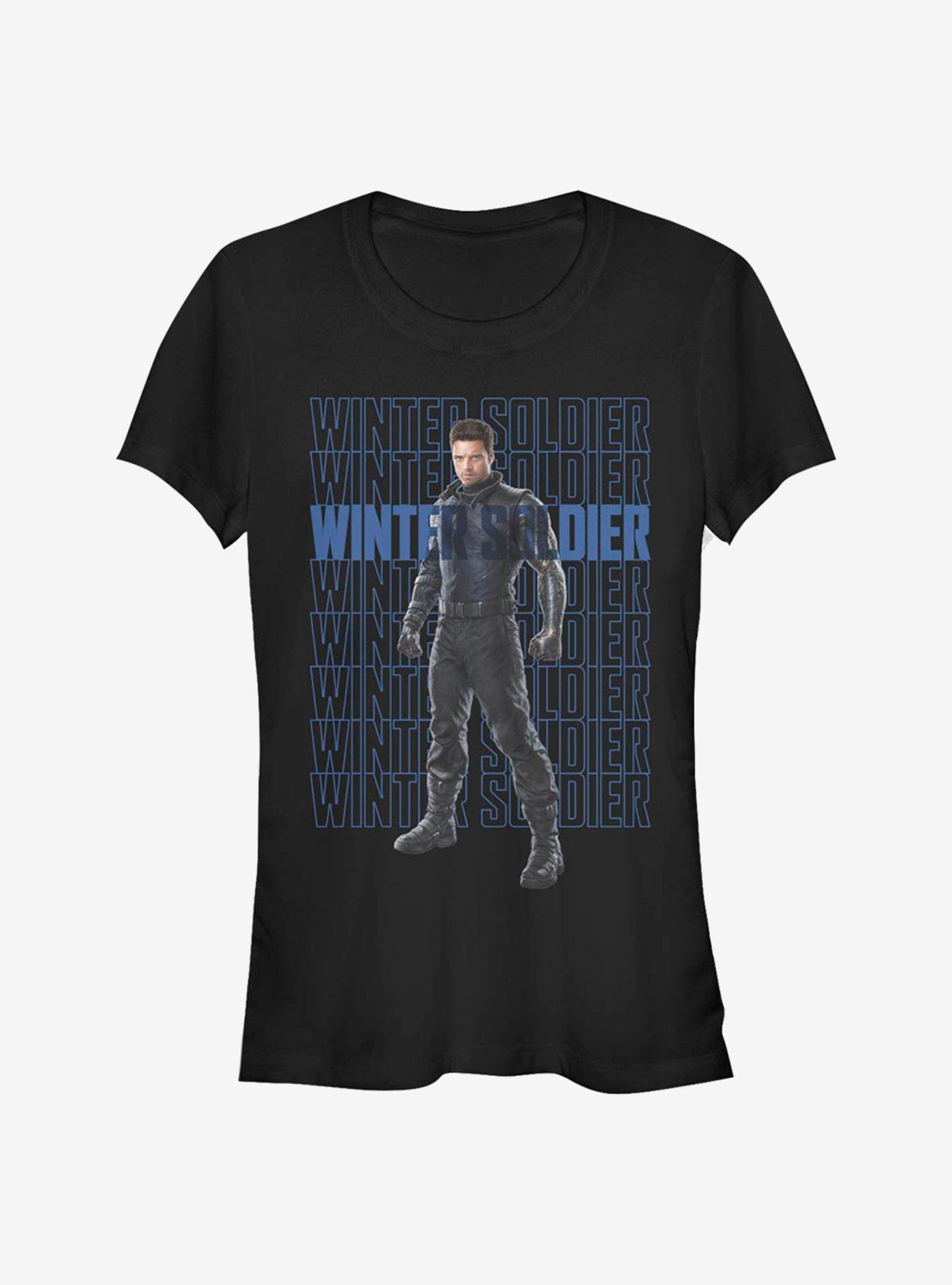 Marvel The Falcon And The Winter Soldier Winter Soldier Repeating Girls T-Shirt, , hi-res