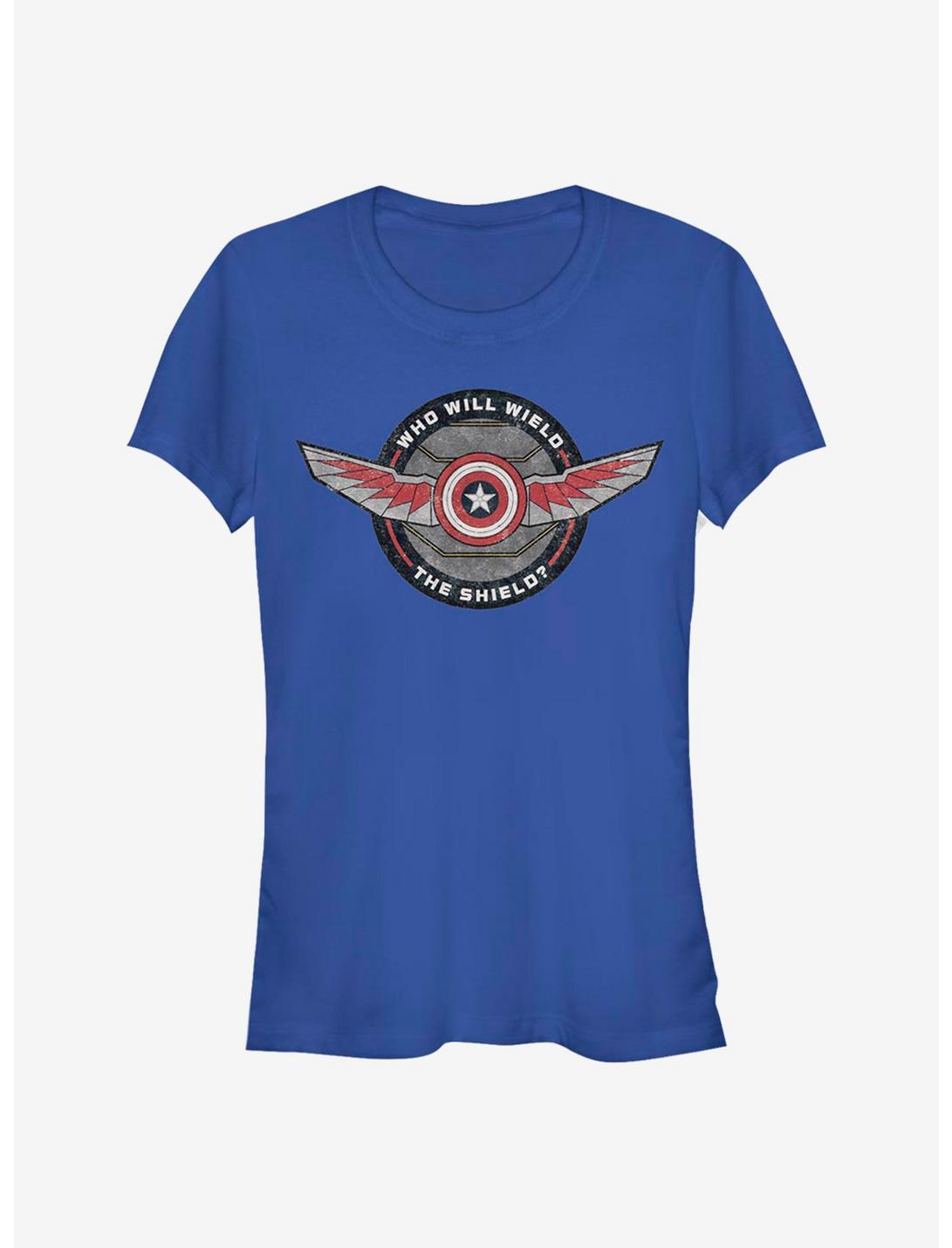 Marvel The Falcon And The Winter Soldier Wield The Shield Girls T-Shirt, ROYAL, hi-res