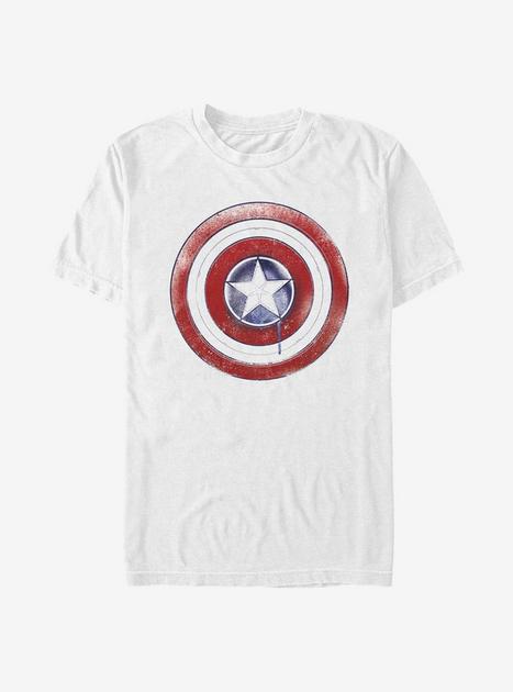 Marvel The Falcon And The Winter Soldier Paint Shield T-Shirt - WHITE ...