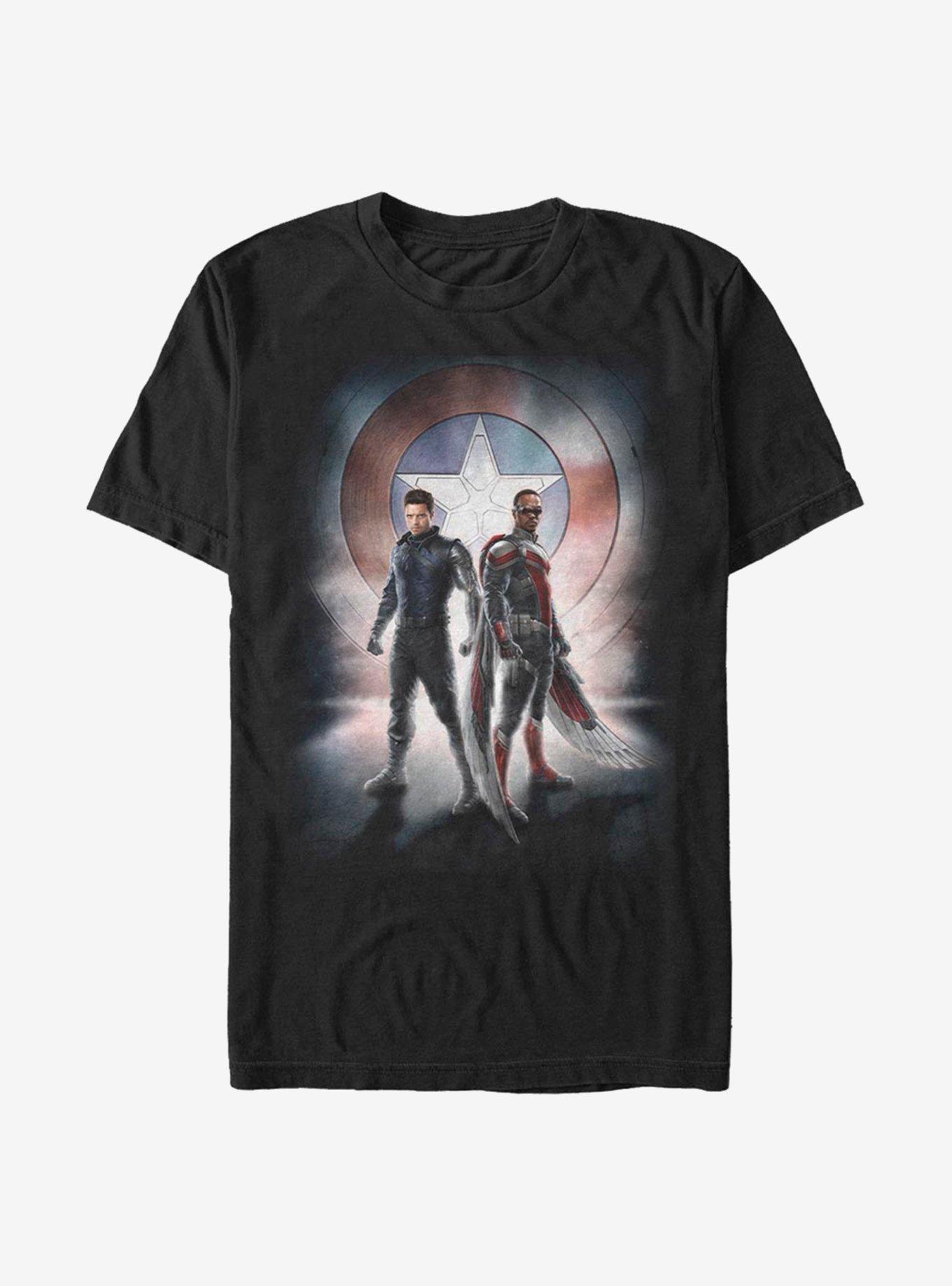 Marvel The Falcon And The Winter Soldier Team Poster T-Shirt, BLACK, hi-res