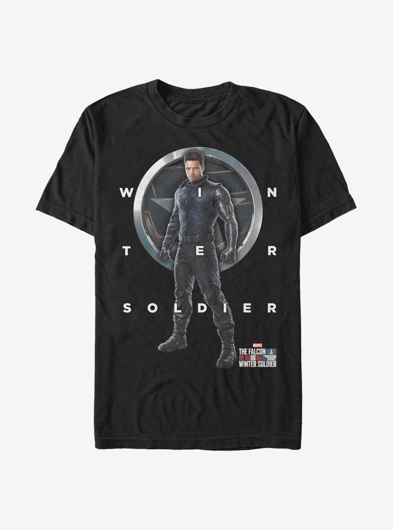 Marvel The Falcon And The Winter Soldier Winter Soldier Grid Text T-Shirt