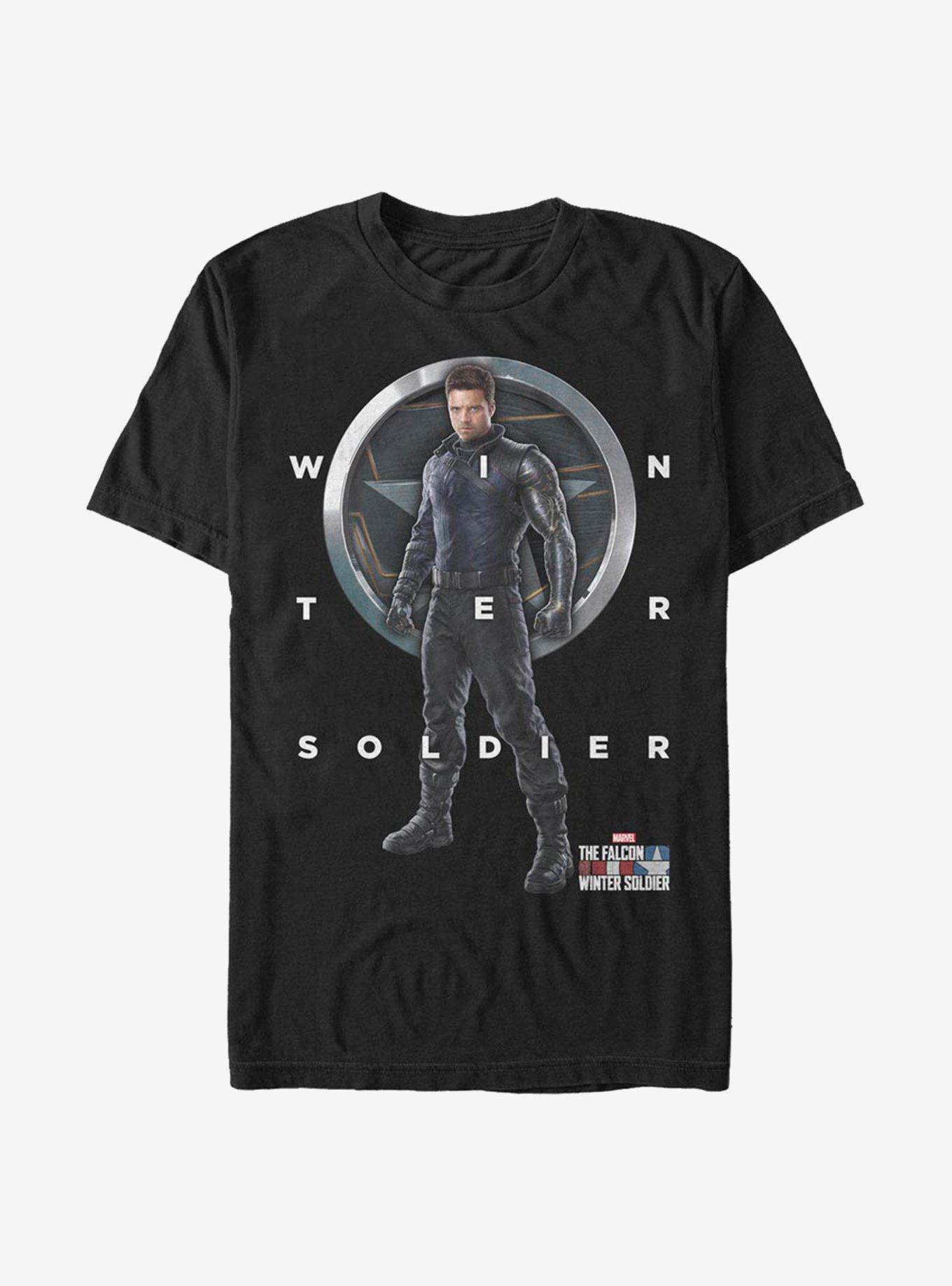 Marvel The Falcon And The Winter Soldier Winter Soldier Grid Text T-Shirt, BLACK, hi-res