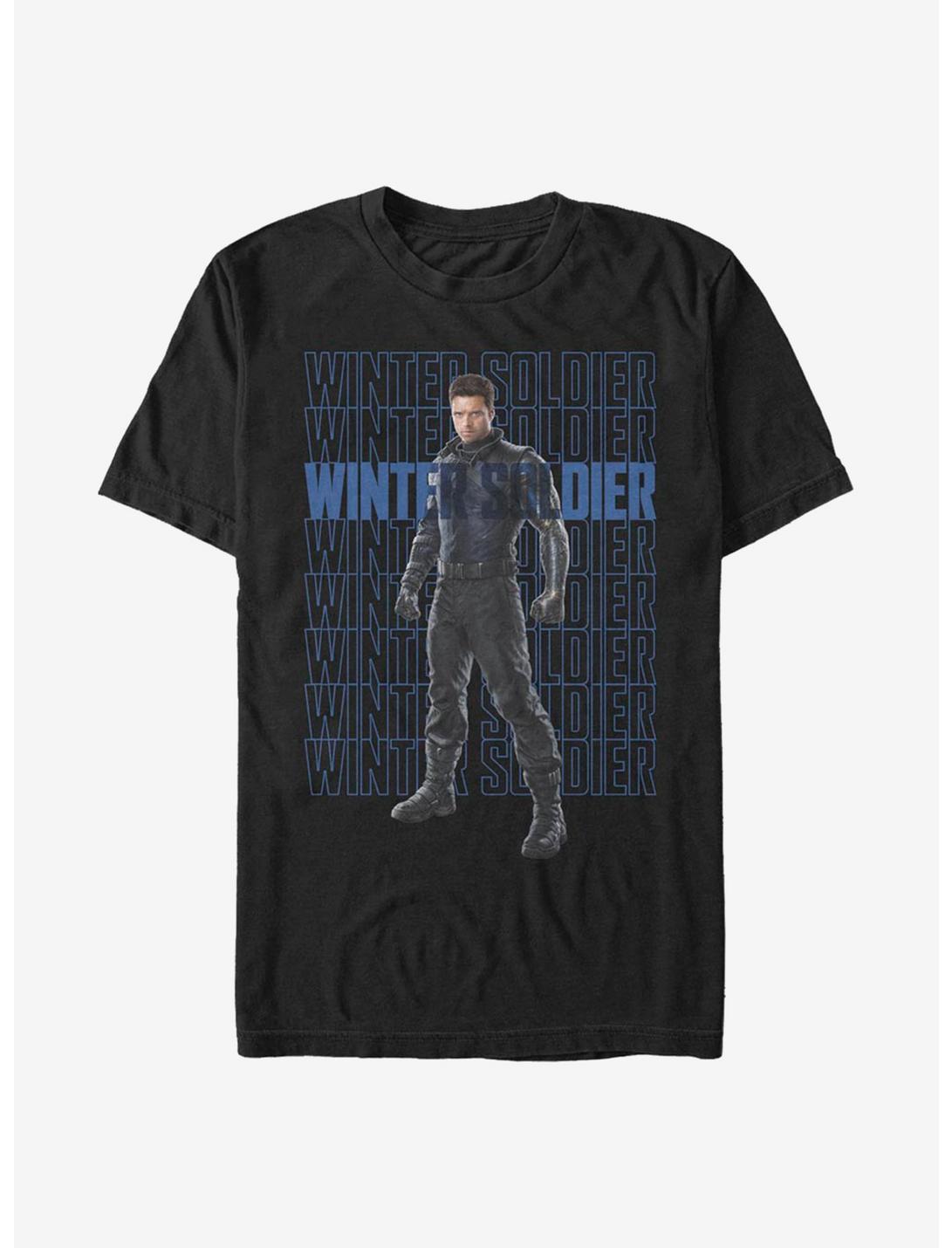 Marvel The Falcon And The Winter Soldier Winter Soldier Repeating T-Shirt, BLACK, hi-res