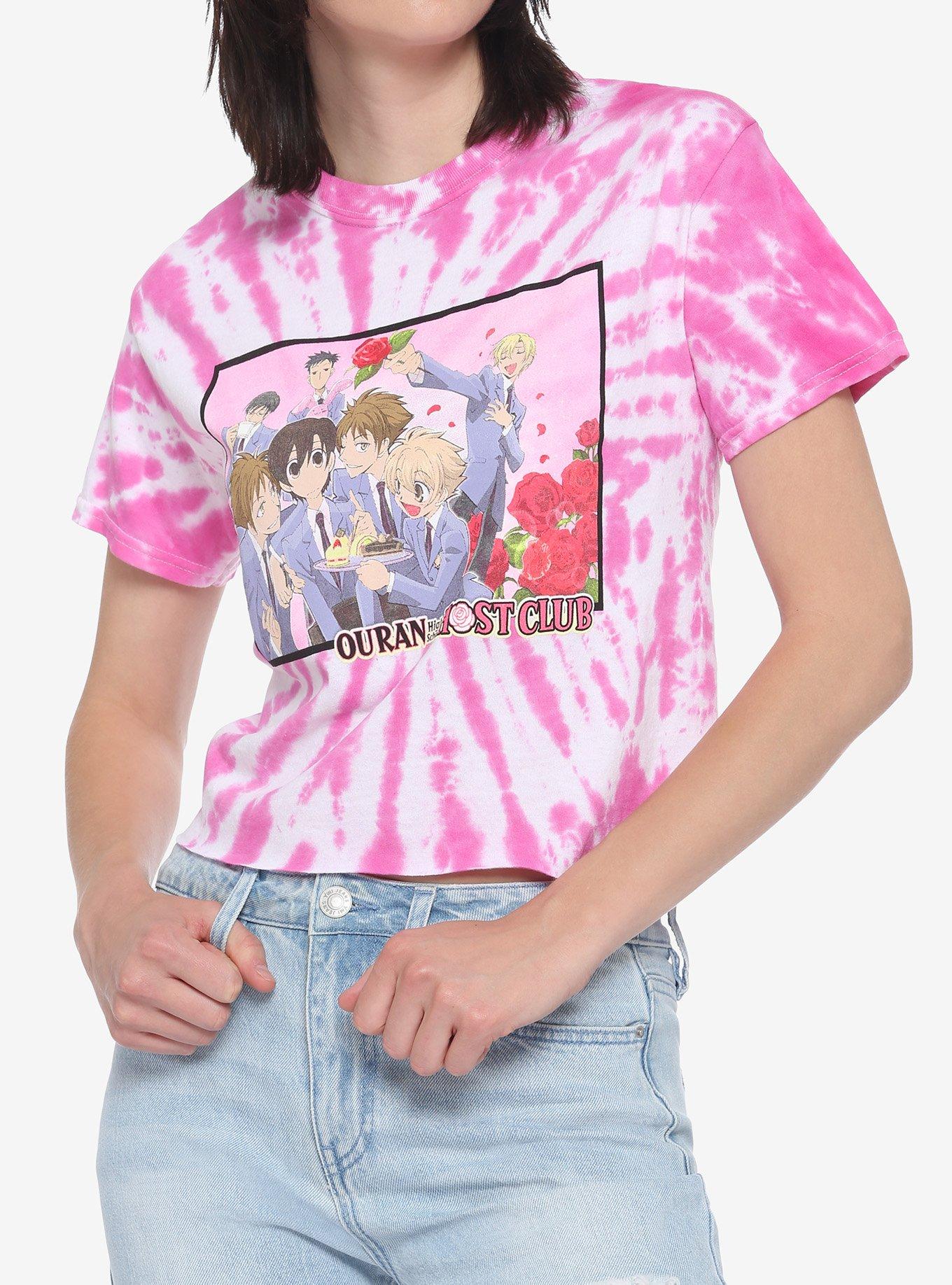 Ouran High School Host Club Group Tie-Dye Girls Crop T-Shirt, MULTI, hi-res