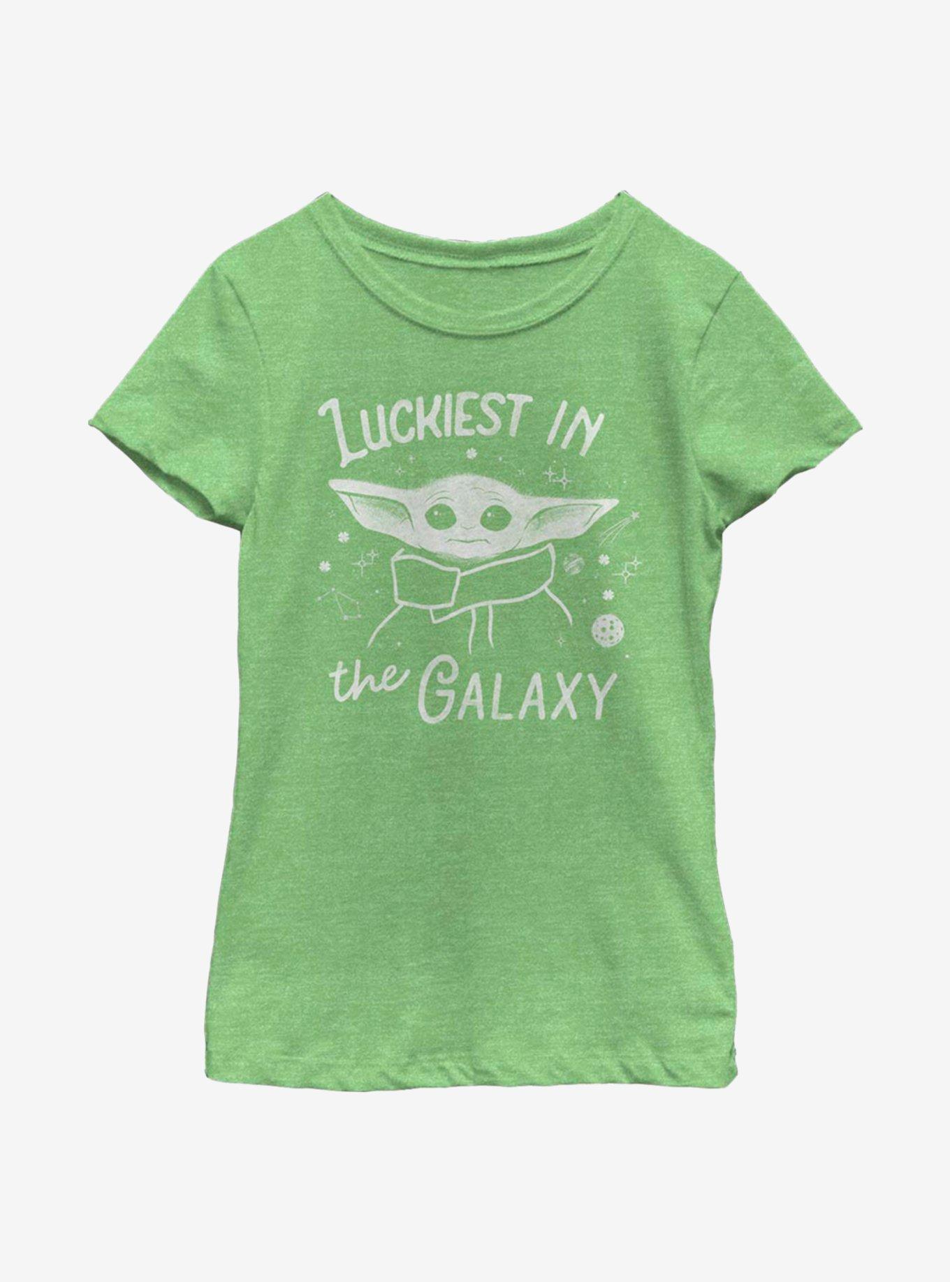 Star Wars The Mandalorian The Child Luckiest In The Galaxy Youth Girls T-Shirt, GRN APPLE, hi-res