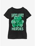 Marvel Avengers Luck Of The Hero Youth Girls T-Shirt, BLACK, hi-res