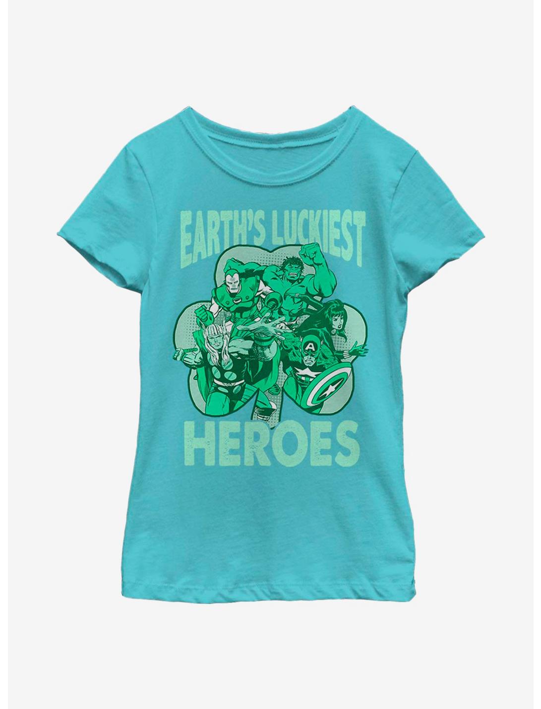 Marvel Avengers Luck Of The Hero Youth Girls T-Shirt, TAHI BLUE, hi-res