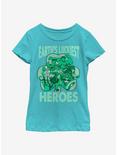 Marvel Avengers Luck Of The Hero Youth Girls T-Shirt, TAHI BLUE, hi-res