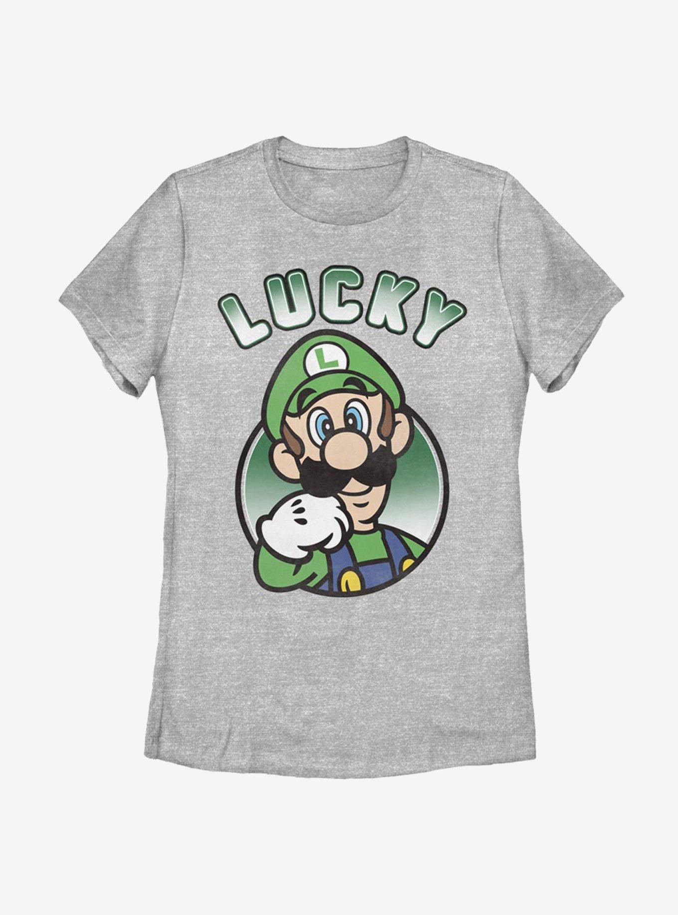 Nintendo Super Mario Lucky Luigi Womens T-Shirt, ATH HTR, hi-res
