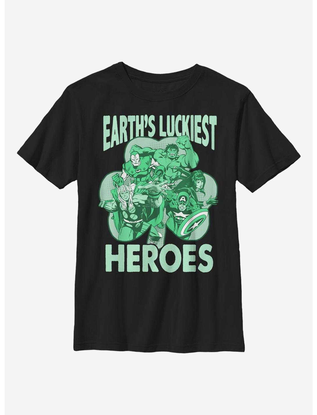 Marvel Avengers Luck Of The Hero Youth T-Shirt, BLACK, hi-res