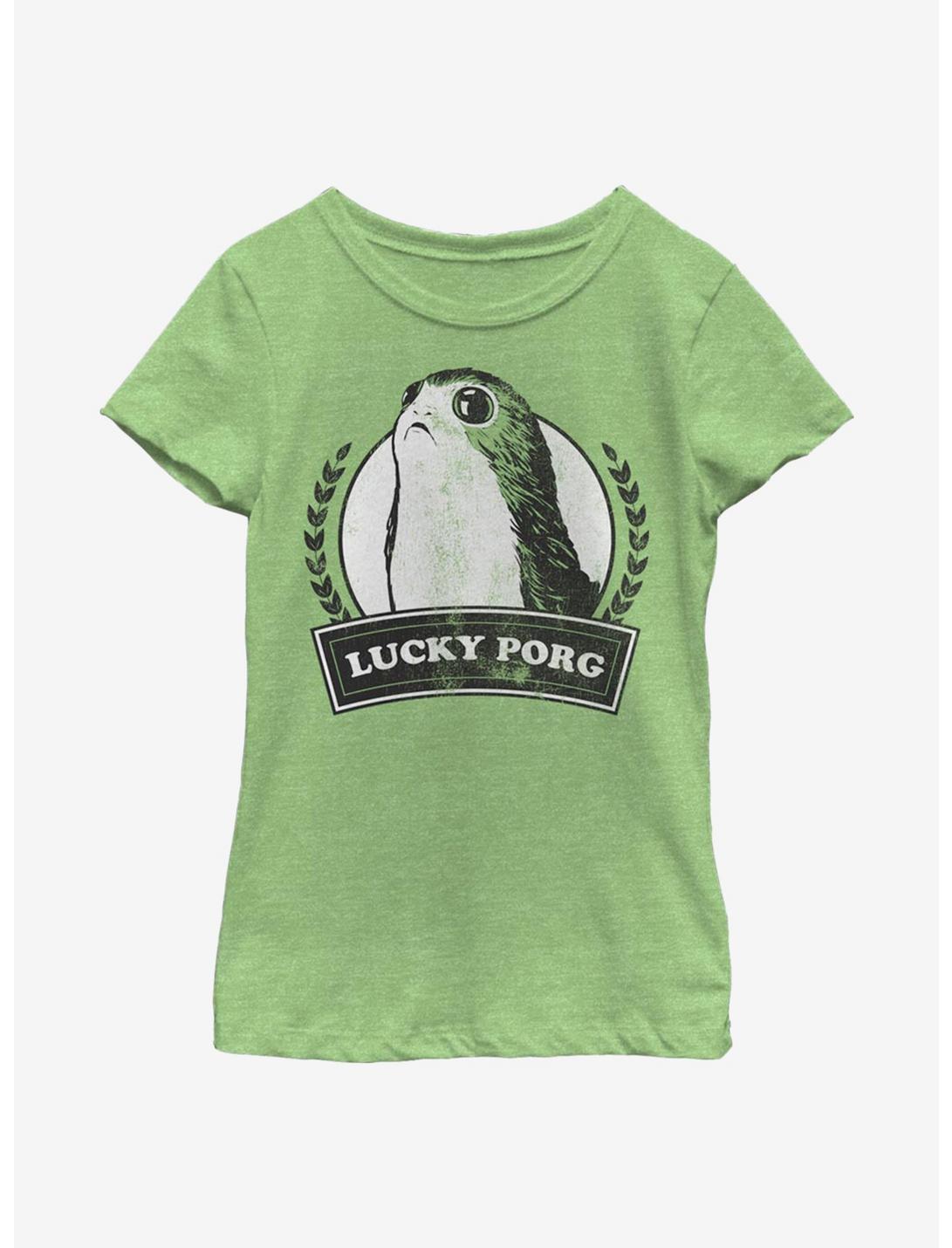 Star Wars Lucky Porg Youth Girls T-Shirt, GRN APPLE, hi-res