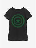 Marvel Captain America Clover Shield Youth Girls T-Shirt, BLACK, hi-res