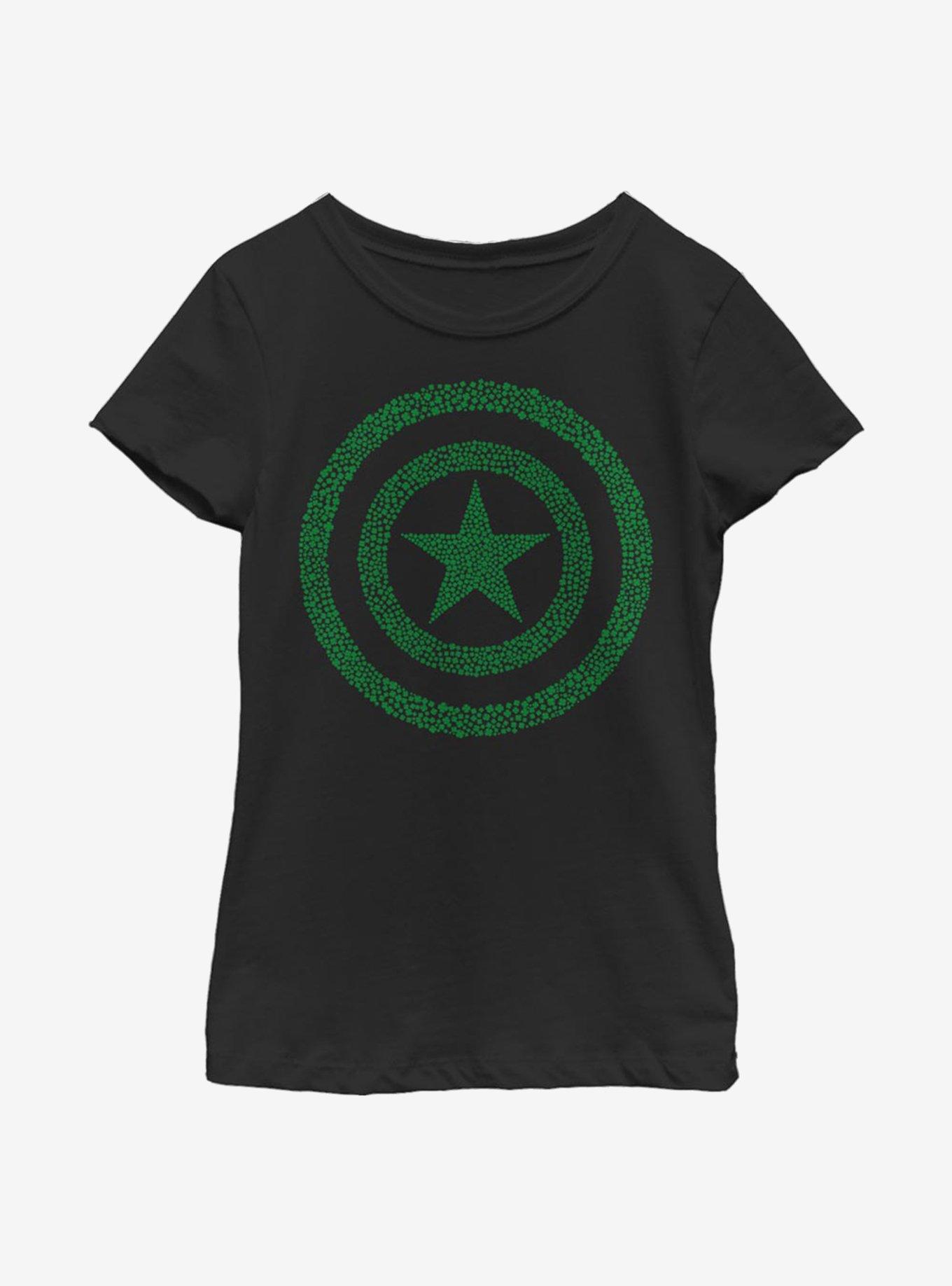 Marvel Captain America Clover Shield Youth Girls T-Shirt, , hi-res