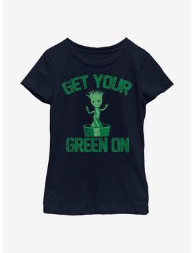Marvel Guardians Of The Galaxy Groot Green Youth Girls T-Shirt, NAVY, hi-res