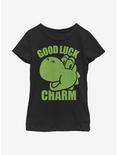 Nintendo Super Mario Yoshi Good Luck Charm Youth Girls T-Shirt, BLACK, hi-res
