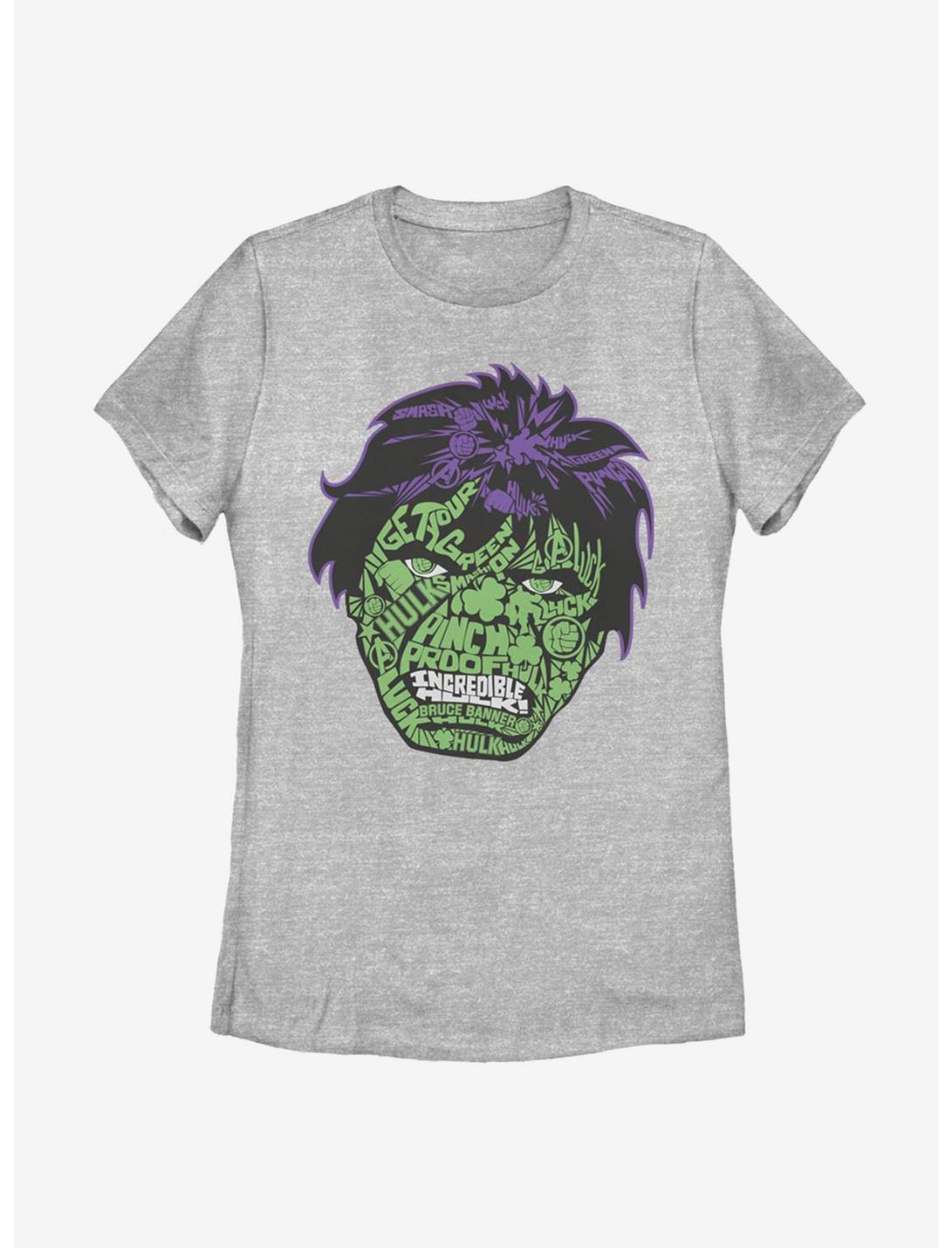 Marvel Hulk Luck Icons Face Womens T-Shirt, ATH HTR, hi-res