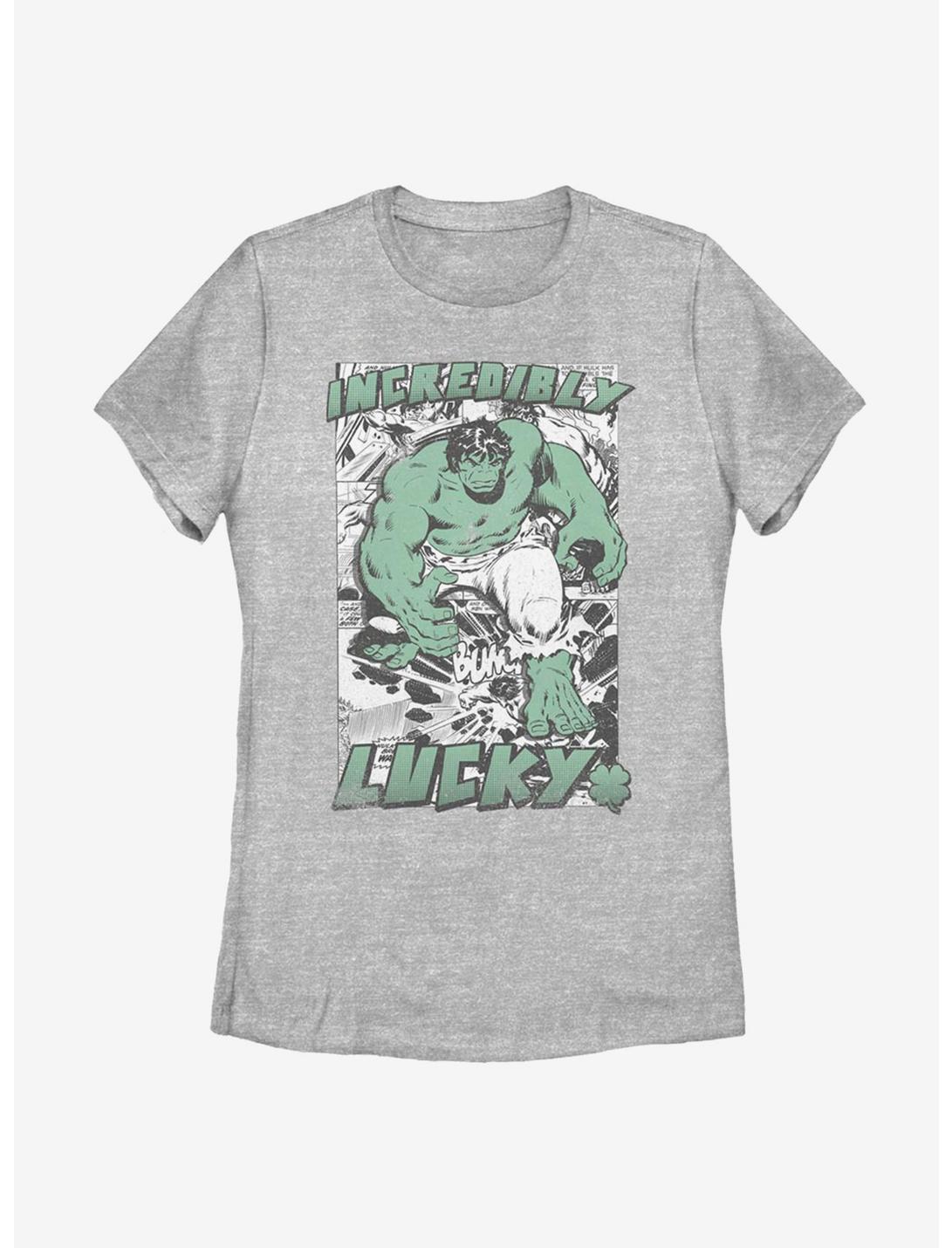Marvel Hulk Incredibly Lucky Womens T-Shirt, ATH HTR, hi-res