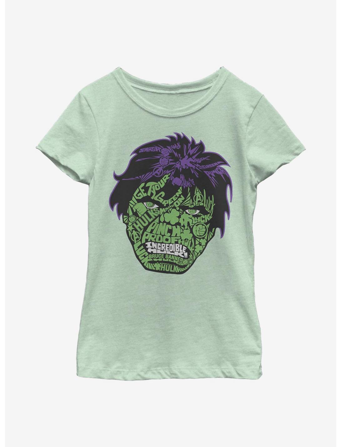 Marvel Hulk Luck Icons Face Youth Girls T-Shirt, MINT, hi-res