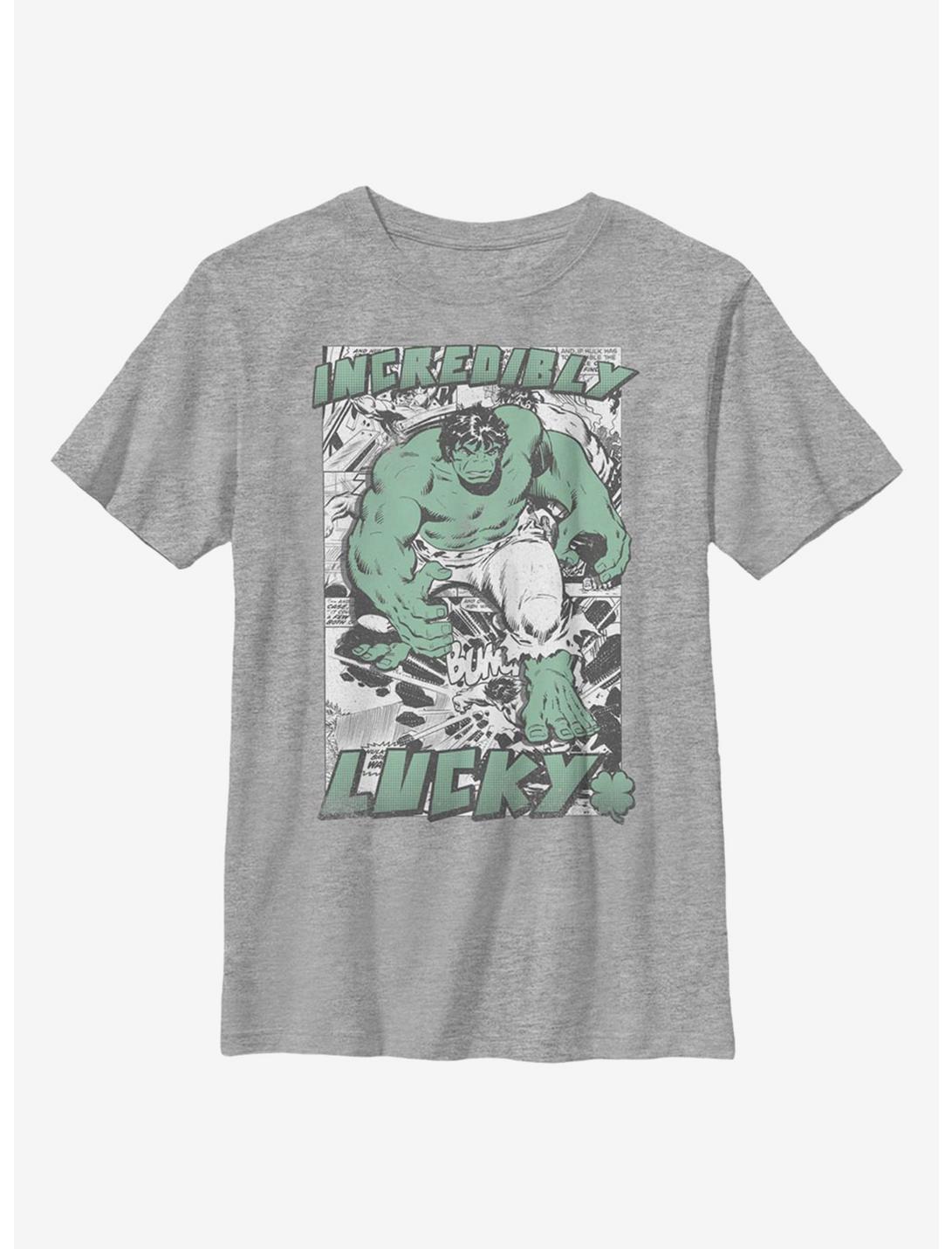 Marvel Hulk Incredibly Lucky Youth T-Shirt, ATH HTR, hi-res