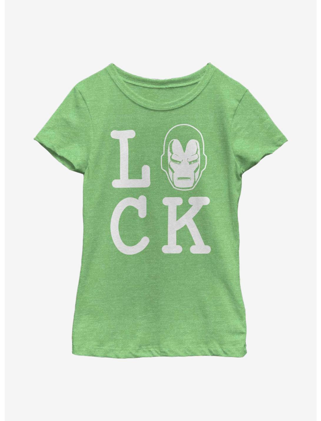 Marvel Iron Man Iron Luck Youth Girls T-Shirt, GRN APPLE, hi-res