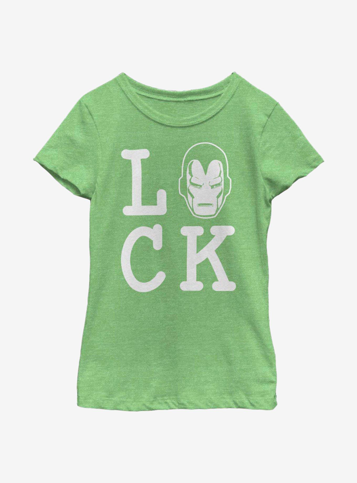 Marvel Iron Man Iron Luck Youth Girls T-Shirt, GRN APPLE, hi-res