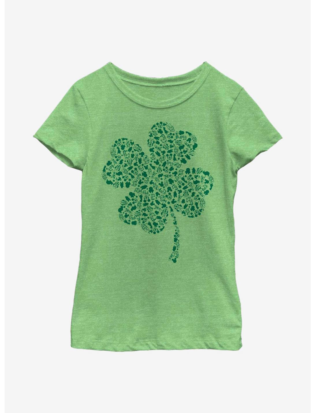 Disney Mickey Mouse Clover Fill Youth Girls T-Shirt, GRN APPLE, hi-res