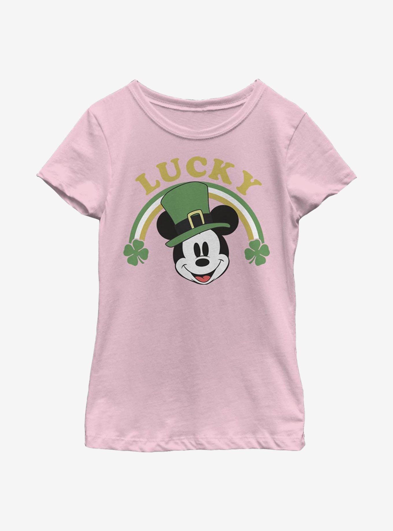 Disney Mickey Mouse Lucky Mickey Youth Girls T-Shirt, PINK, hi-res