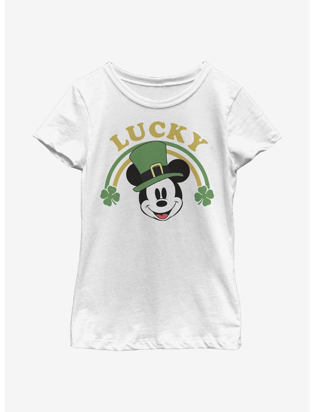 Disney Mickey Mouse Lucky Mickey Youth Girls T-Shirt, WHITE, hi-res