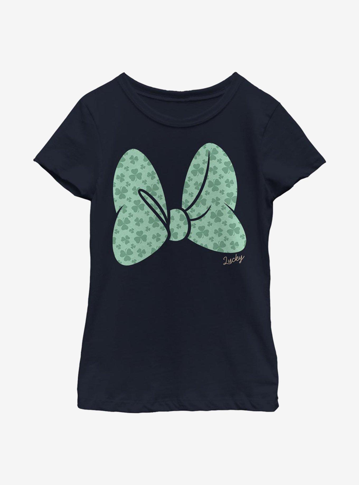 Disney Minnie Mouse Clover Bow Youth Girls T-Shirt, , hi-res