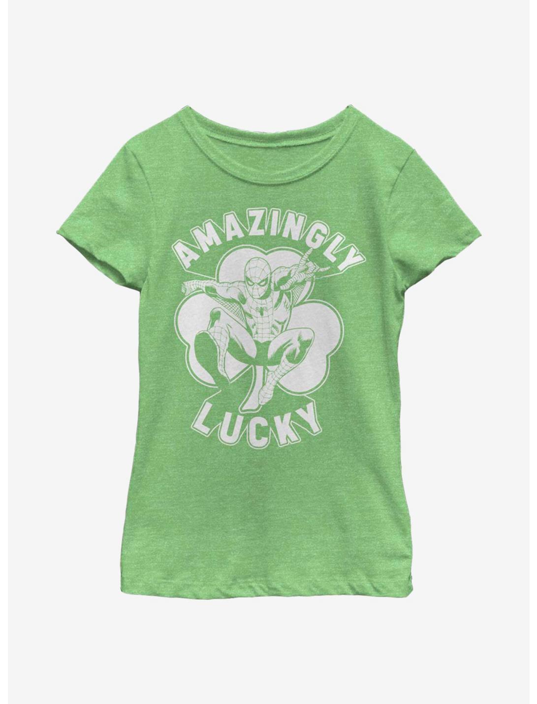 Marvel Spider-Man Lucky Spidey Youth Girls T-Shirt, GRN APPLE, hi-res