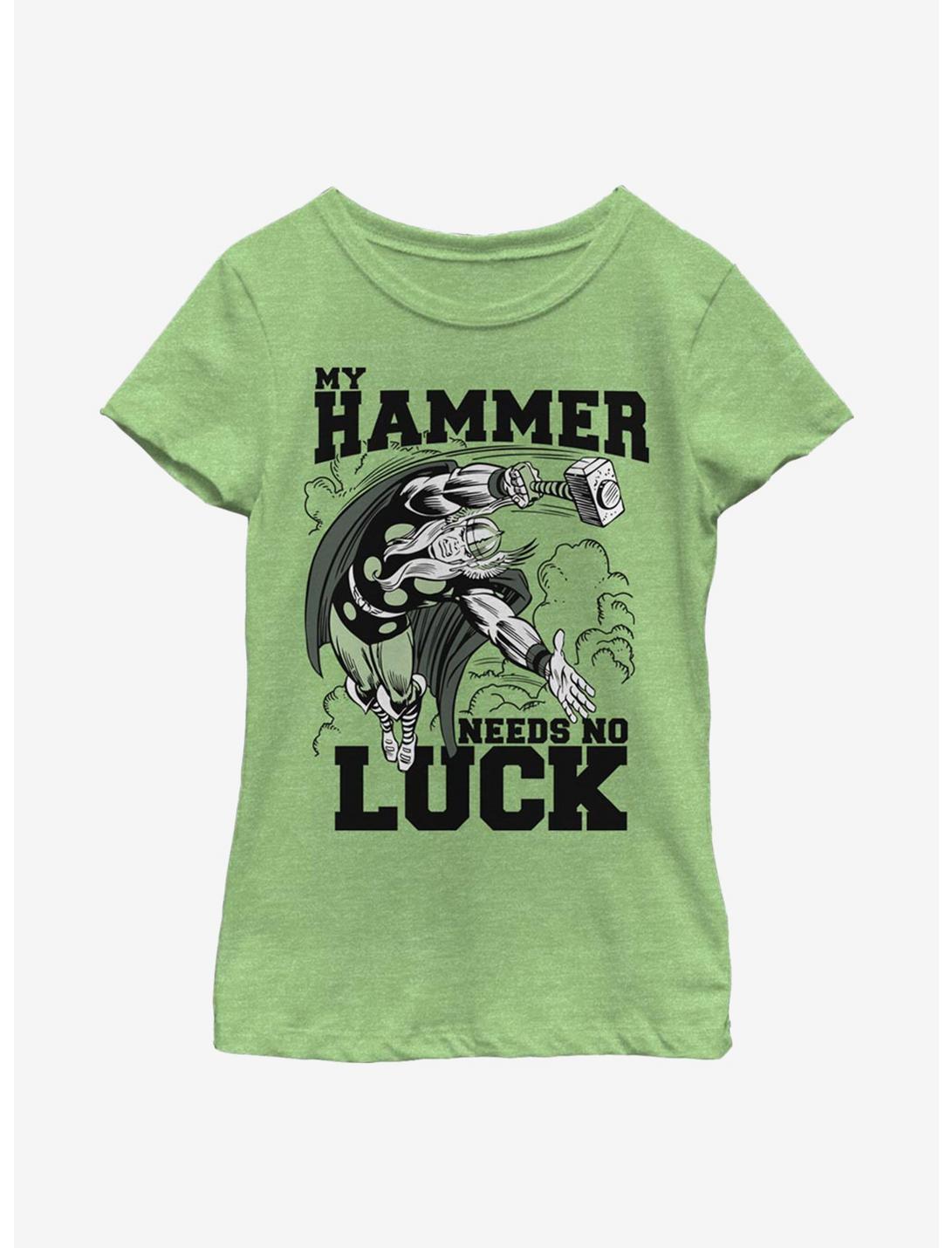 Marvel Thor Hammer Luck Youth Girls T-Shirt, GRN APPLE, hi-res