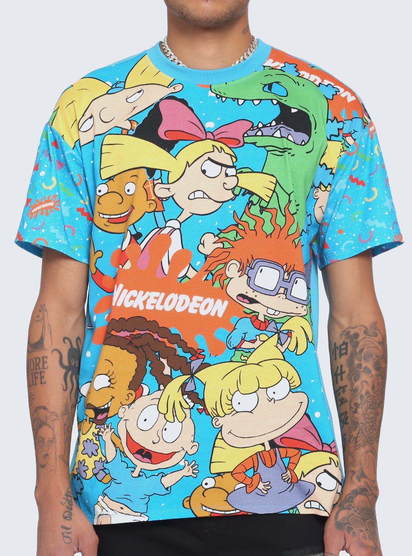 Nickelodeon Characters Confetti T-Shirt, AQUA, hi-res