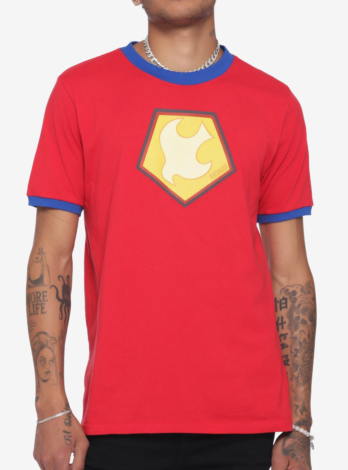 DC Comics The Suicide Squad Peacemaker Ringer T-Shirt, RED, hi-res