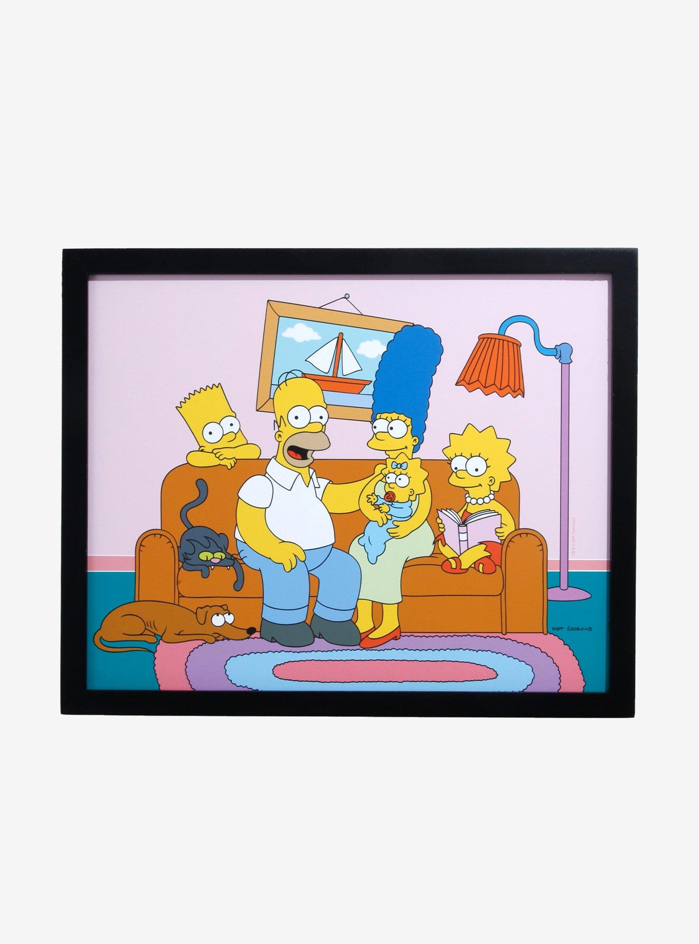 The Simpsons Family Portrait Framed Wood Wall Art, , hi-res