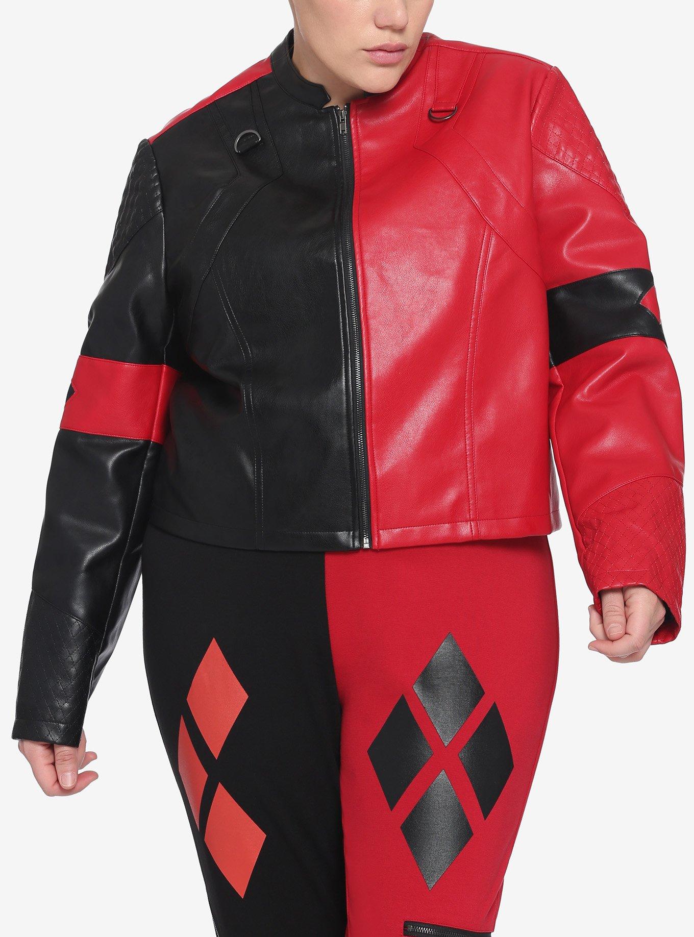 DC Comics The Suicide Squad Harley Quinn Live Fast Die Clown Girls Jacket Plus Size, RED, hi-res