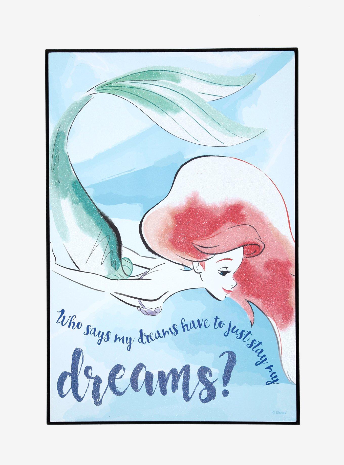 Disney The Little Mermaid Ariel Glitter Dreams Wood Wall Art, , hi-res