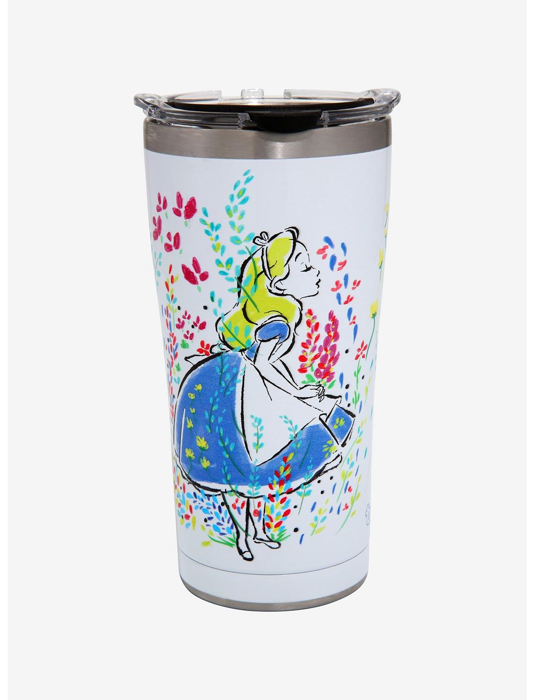 Disney Alice In Wonderland Floral Stainless Steel Travel Mug, , hi-res