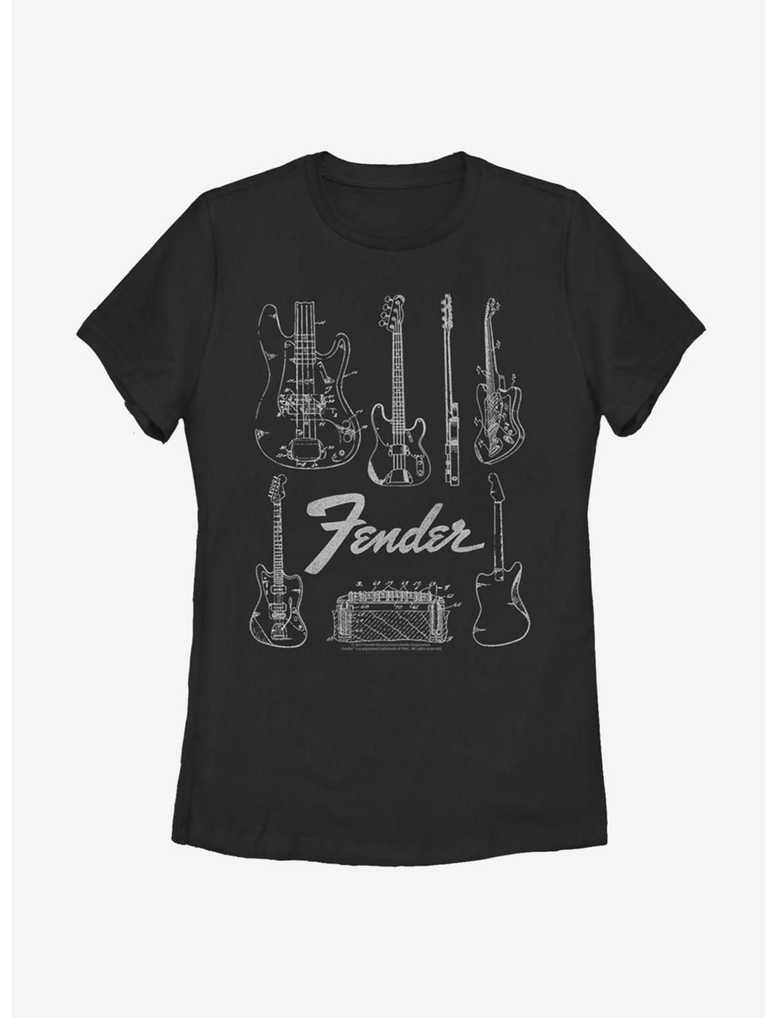 Fender Chart Womens T-Shirt, BLACK, hi-res