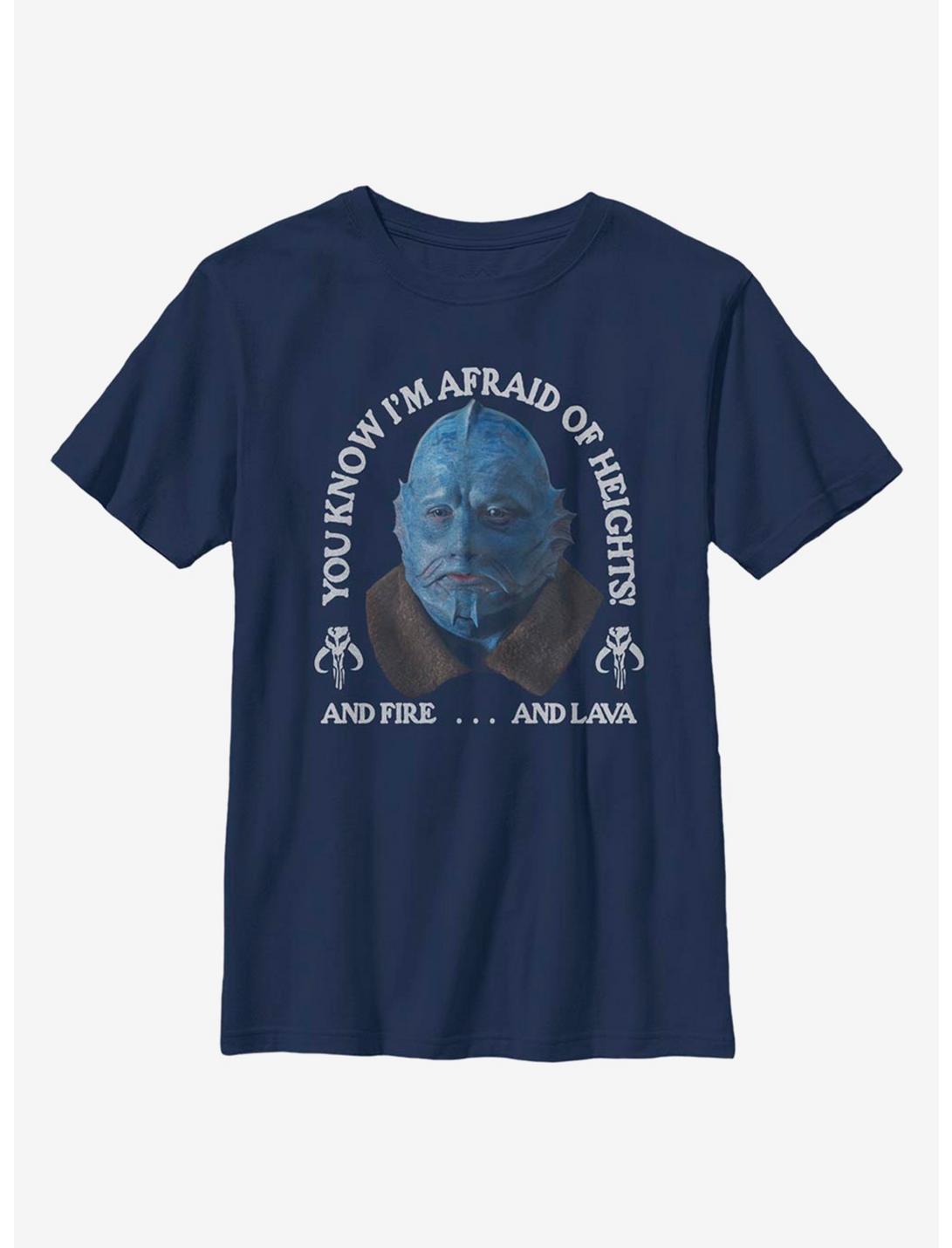 Star Wars The Mandalorian Fire Lava Heights Youth T-Shirt, NAVY, hi-res
