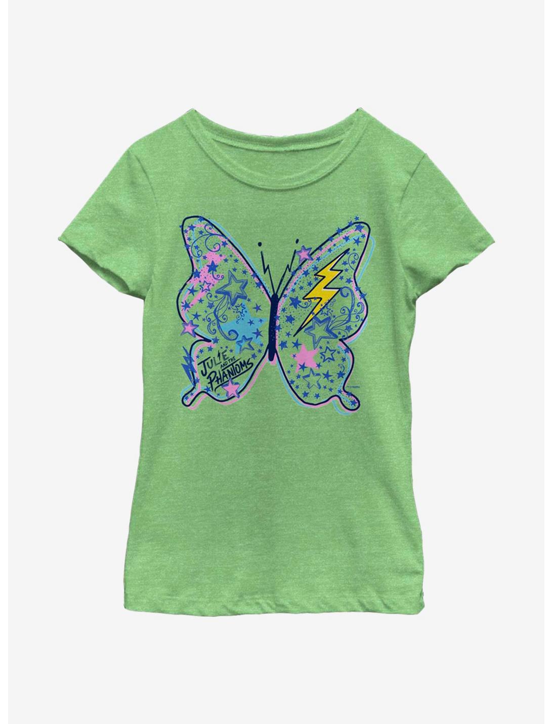 Julie And The Phantoms Butterfly Doodle Youth Girls T-Shirt, GRN APPLE, hi-res