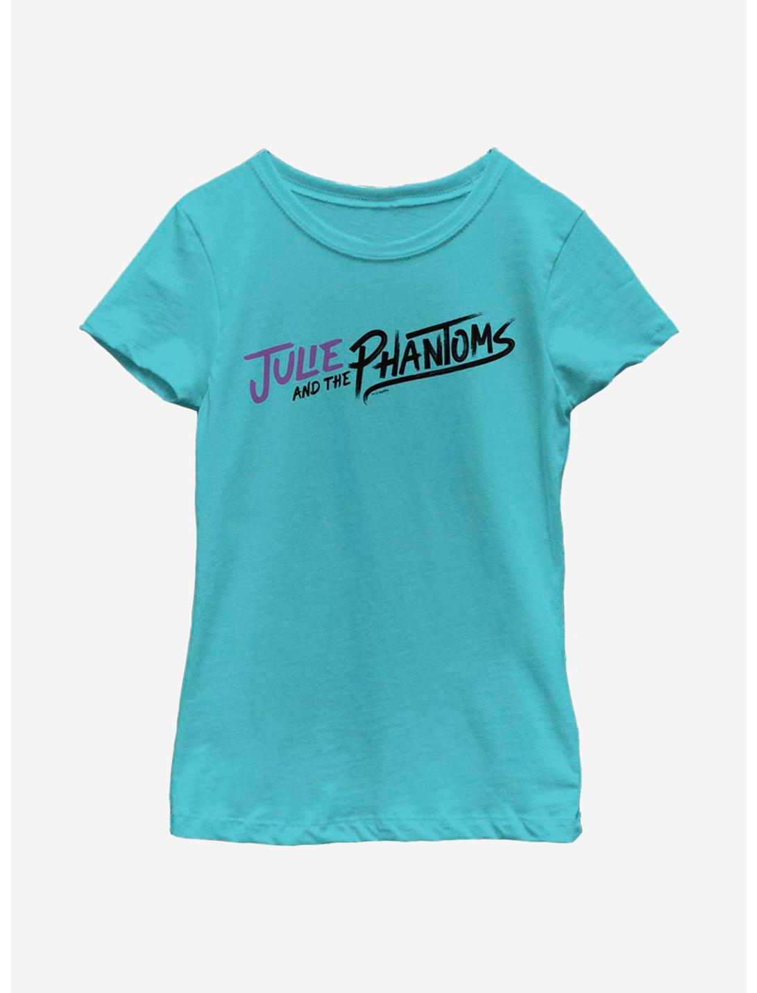 Julie And The Phantoms Curved Logo Youth Girls T-Shirt, TAHI BLUE, hi-res