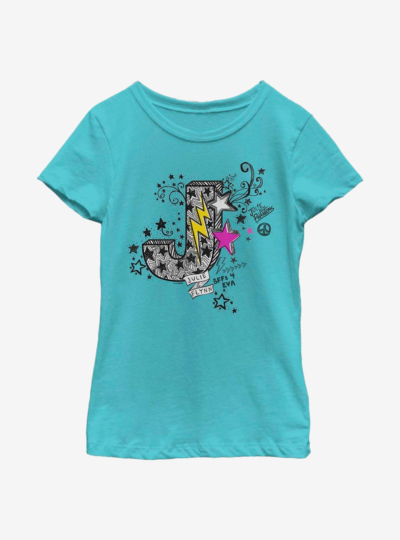 Julie And The Phantoms Julie And Flynn Doodle Youth Girls T-Shirt, TAHI BLUE, hi-res